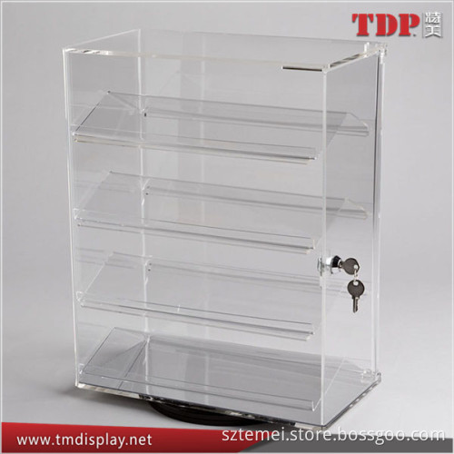 Manufacturer Revolving Locking Counter Top Acrylic Display Case